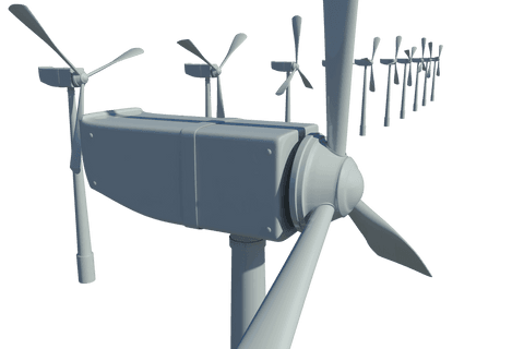 transparent row of digital wind turbines illustration - Download Free Stock Videos Pikwizard.com