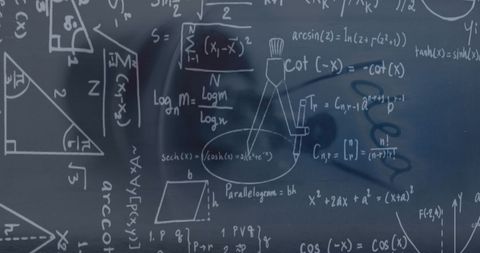 Complex Mathematical Equations on Chalkboard for Analytical Concepts