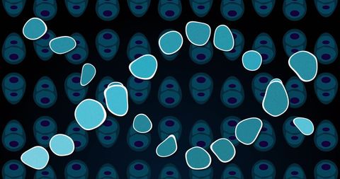 Abstract DNA Structure Against Blue Cells