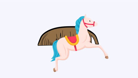 Whimsical Icon with Horse and Mustache Playful Concept