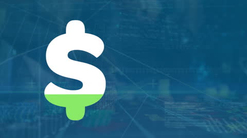 Digital Dollar Sign With Financial Data Overlay