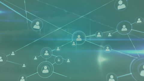 Abstract Technology Network with Connected Profile Icons