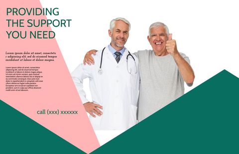 Doctor smiling with happy patient in medical setting