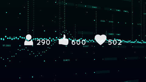 Social Media Analytics Display with User Metrics Icons