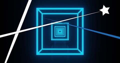 Abstract futuristic tunnel with patriotic star and stripes