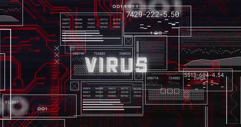 Digital Virus and Data Processing Interface - Download Free Stock Images Pikwizard.com