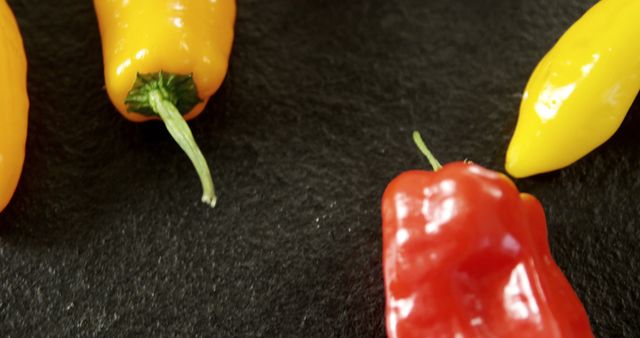 Colorful Fresh Peppers on Dark Background - Download Free Stock Images Pikwizard.com