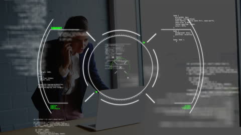 Businesswoman Analyzing Data on Computer Using Smartphone