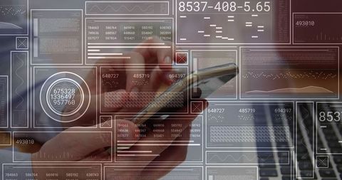 Business Professional Analyzing Digital Data on Smartphone at Desk