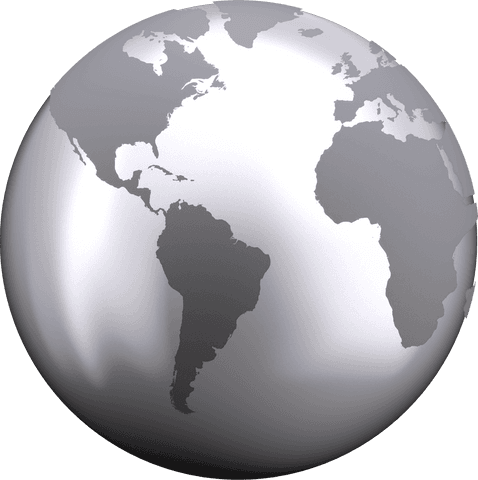 Silver Gray Earth Globe on Transparent Background Design - Download Free Stock Videos Pikwizard.com