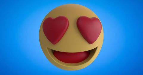 Floating Heart Eyes Emoji on Vibrant Blue Background - Download Free Stock Images Pikwizard.com