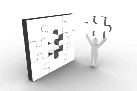 transparent puzzle solving concept with virtual figure - Download Free Stock Videos Pikwizard.com