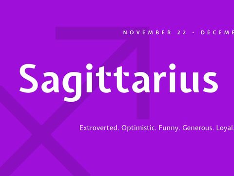 sagittarius zodiac sign on bold purple background - Download Free Stock Templates Pikwizard.com
