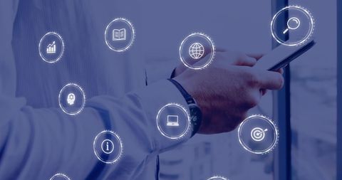Digital Networking Interface with Businessman Using Tablet - Download Free Stock Images Pikwizard.com