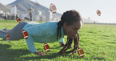Motivated Athlete Engaging in Outdoor HIIT Exercise Session