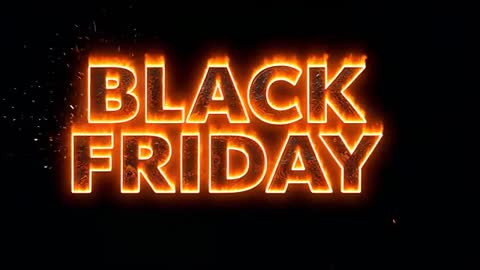 Black Friday Burning Text Promo Video with Fiery Glow and Sparks
