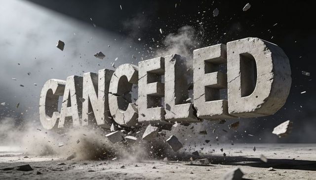 Monolithic concrete canceled cracking and exploding into debris under dramatic light