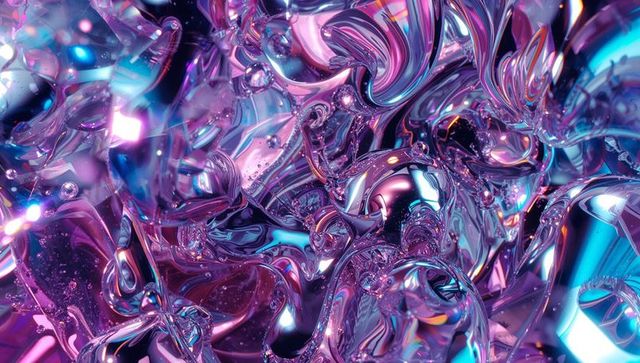 Futuristic Swirling Metallic Forms in Vibrant Abstract Art