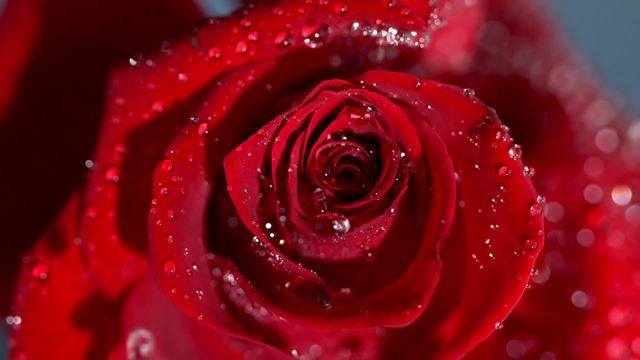 Capture intimate detail of water cascading over a red rose, creating a vivid display of natural color and texture. Perfect for themes involving nature, romance, luxury, or elegance. Ideal for blog posts, greeting card designs, promotional material about freshness, or artistic decoration pieces.