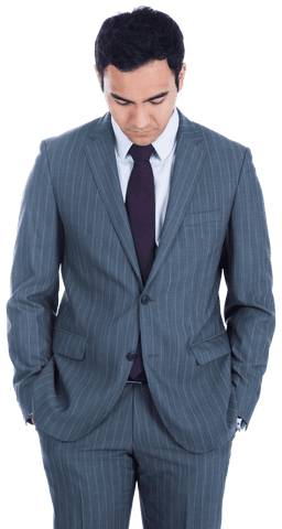 Transparent Businessman Contemplating Formal Attire