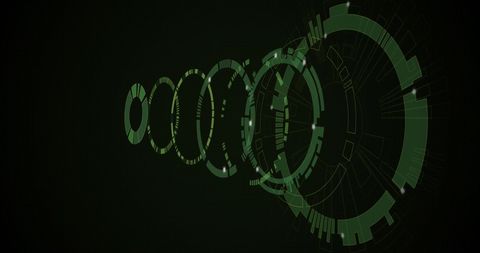 Digital technology interface concept with moving circles