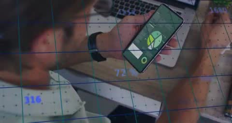 Professional Analyzing Data on Smartphone with Business Charts