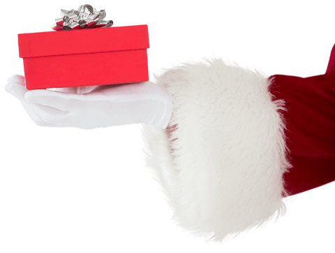 Santa Claus Hand Presenting Small Transparent Gift Box - Download Free Stock Videos Pikwizard.com