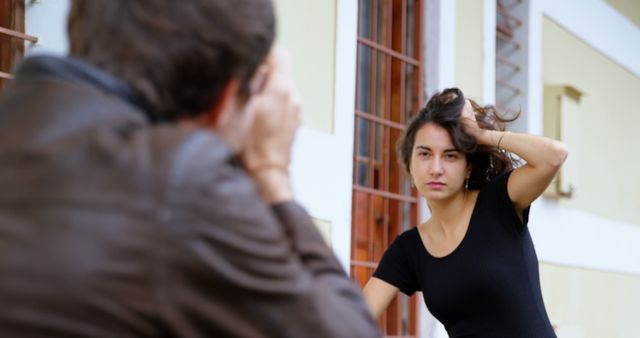 Photographer capturing model posing outdoors - Download Free Stock Images Pikwizard.com