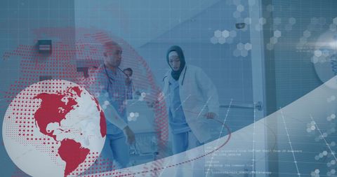 Global healthcare integration with diverse medical professionals