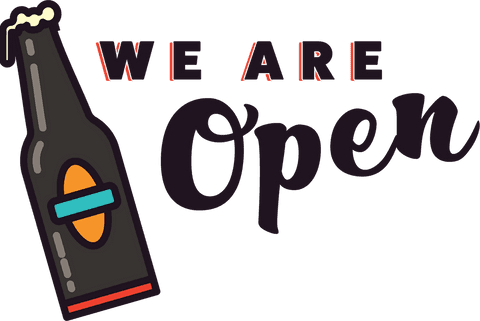Open for business beer theme transparent design