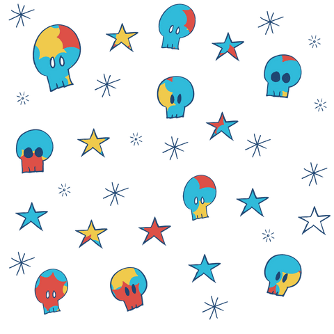 Digital Art with Colorful Skulls and Stars on Transparent Background - Download Free Stock Videos Pikwizard.com