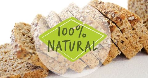 100% natural whole grain bread with rustic texture