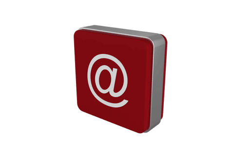 Transparent Red Cube with At Symbol on Isolated Background - Download Free Stock Videos Pikwizard.com