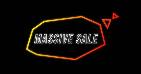 Retro eighties neon design promoting massive sale