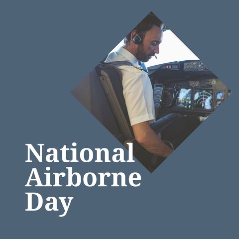Pilot Celebrating National Airborne Day Wearing Headset - Download Free Stock Templates Pikwizard.com