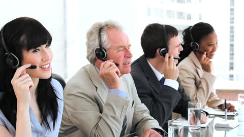 Diverse Business Team Communicating with Clients