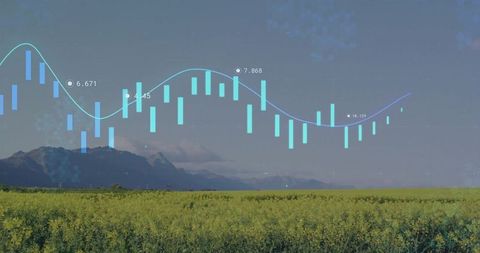 Agricultural investment and analysis with overlayed data visualization