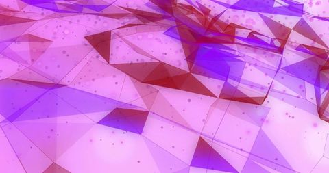 Translucent low-poly geometric mesh with neon pink gradients, speckles and wireframe facets