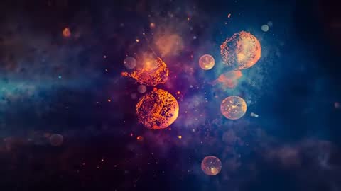 Cosmic Phenomena: Molten Spheres and Bubbles in Nebula