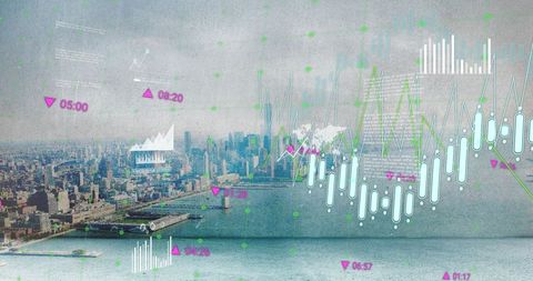 Futuristic Stock Market Graphs Overlaying Urban Cityscape - Download Free Stock Images Pikwizard.com