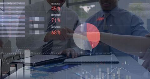 Business Team Collaboration Overlaid with Financial Charts - Download Free Stock Images Pikwizard.com