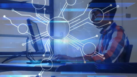 Young Student Engaging with Computer Network Technology