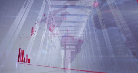 Futuristic Digital Data Transmission Over Server Room with Virus Overlay - Download Free Stock Images Pikwizard.com
