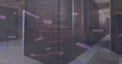 Digital Data Flow in Modern Server Room Overlay - Download Free Stock Images Pikwizard.com