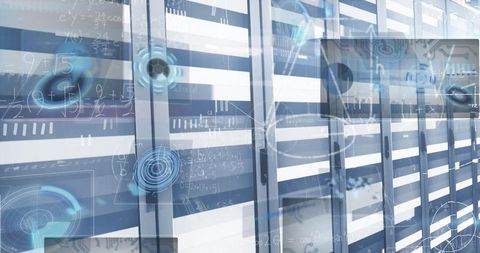 Futuristic Data Center with Digital Overlay Illustrating Innovation - Download Free Stock Images Pikwizard.com