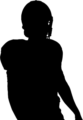 Strong american football player on transparent background