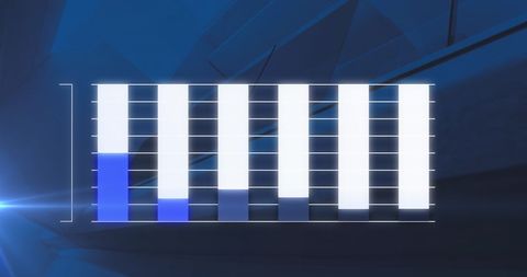 Abstract Financial Bar Graph Beaming with Blue Technology