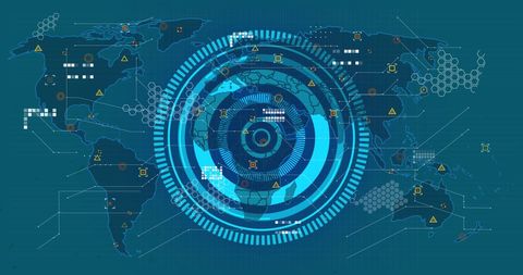 Futuristic Global Data Processing Over World Map - Download Free Stock Images Pikwizard.com