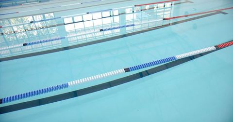 Pristine indoor swimming pool for competitive events