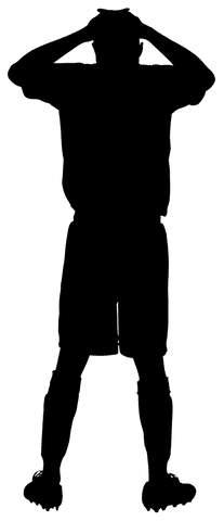 Dynamic male football player on transparent background png